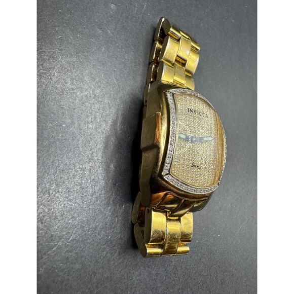 Invicta Lupah Swiss Diamond Stainless Steel Gold Tone Ladies Watch 2823 28.7mm - Picture 2 of 13